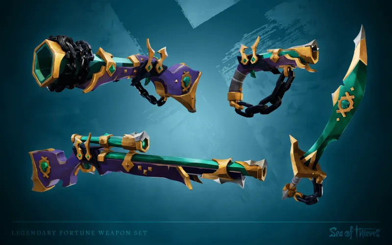 Asset pack promo image for Legendary Fortune Weapons